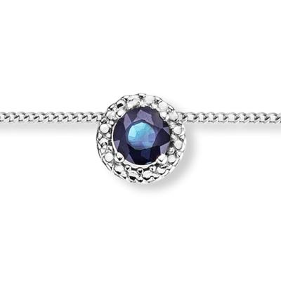 Goldkette ONE ELEMENT "Safir Halskette aus 333 Weißgold 45 cm Ø 6,2 mm", blau (silber), Halsketten, Damen, Gold Weißgold 333, Gold, Weißgold 333, Goldkette, Sorgfältig verarbeitet – langlebig & angenehm im Alltag