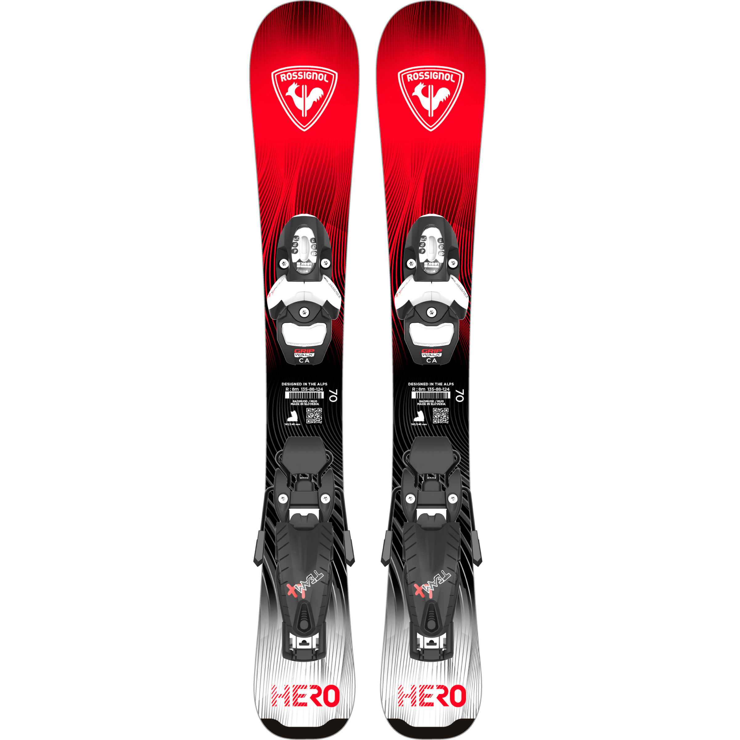 Rossignol Hero Kid Team 4 Alpinksi 26/27 Kinder Alpinski rot Größe 92cm Skifahren