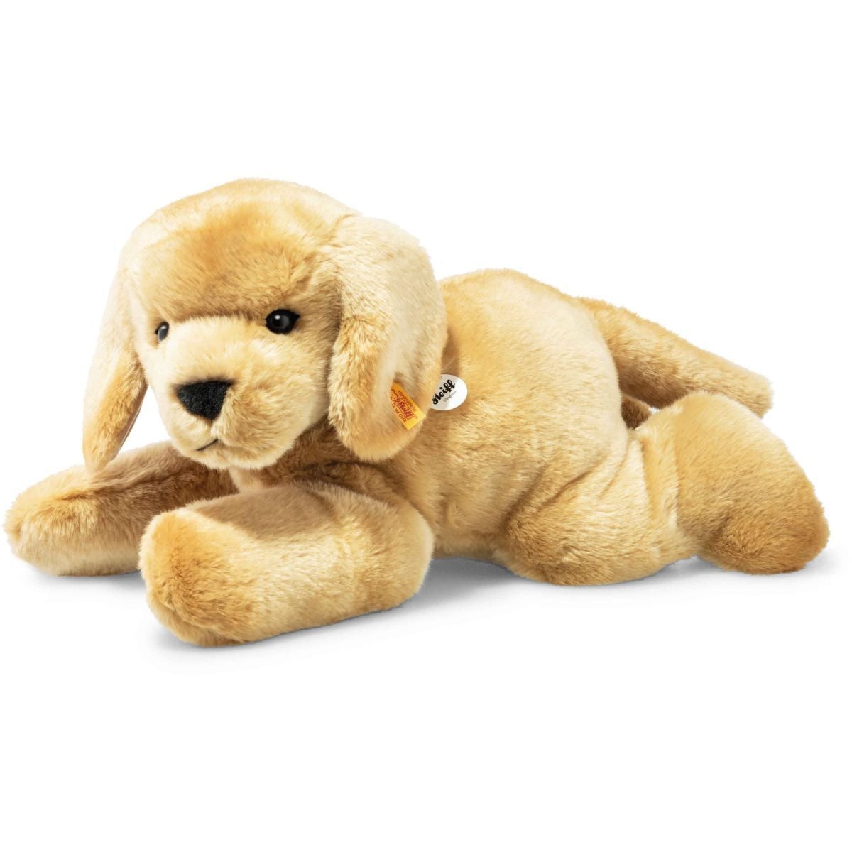 Steiff Margarete pluchen hond Henny, blond, liggend, 50 cm