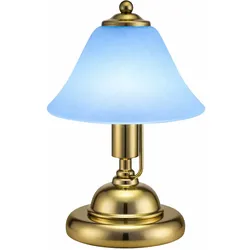 LED Tischleuchte Messing-Leuchte Nachtlicht Touch-Schalter Beleuchtung RGB-Farbwechsler Fernbedienung Glas-Alabasteroptik Lampe