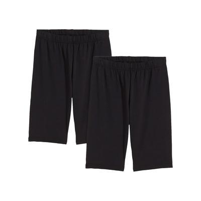 Radlerhose BONPRIX, Mädchen, Gr. 140/146, N-Gr, schwarz, schwarz, Obermaterial: 95% Baumwolle, 5% Elasthan, Hosen Radlerhose, aus elastischem Baumwoll-Mix, bequemer Schnitt
