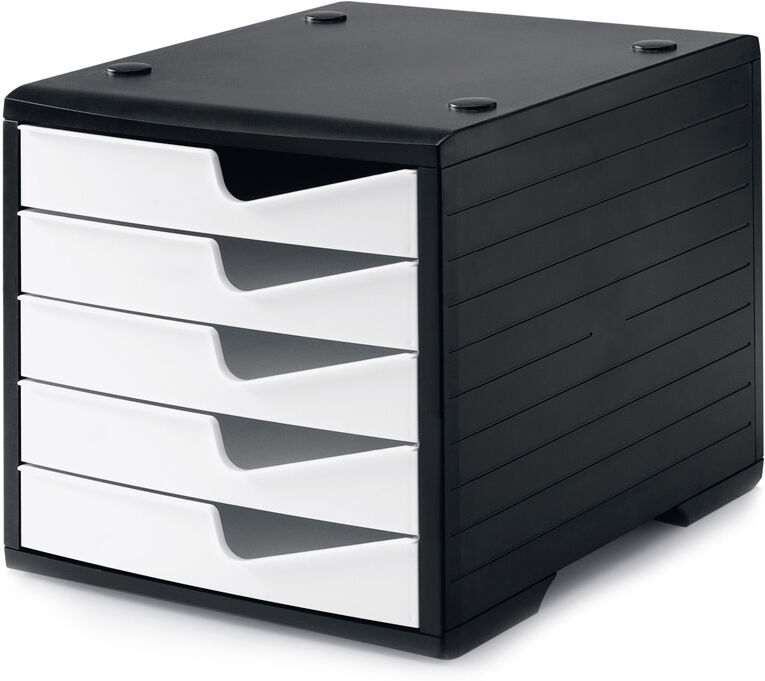 B2B Partner Sortierbox, 5 Schubladen, schwarz/weiß