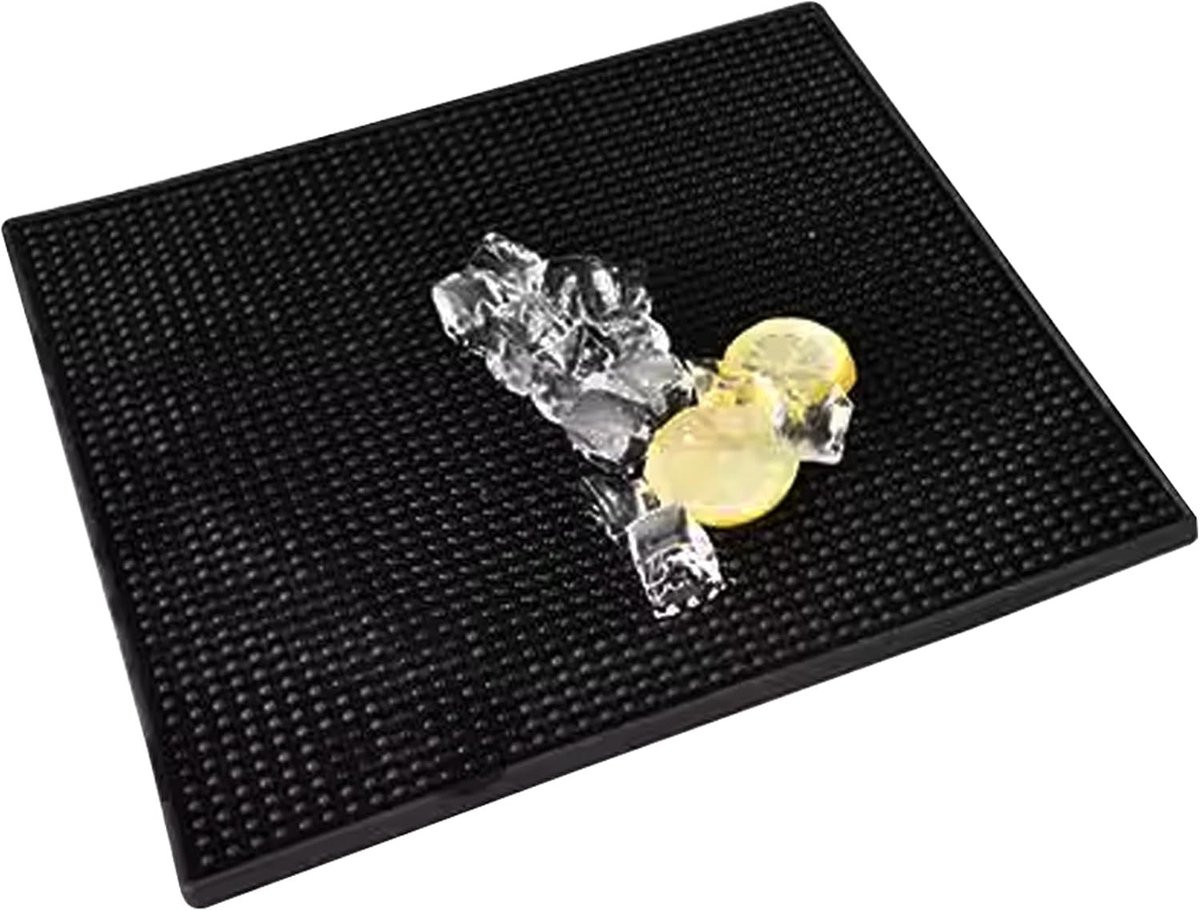 Zwarte Rubber Bar Mat 45 x 30 cm - Antislip Drip Mat voor Bar, Keuken en Restaurant
