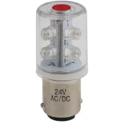 RS PRO, Personenschutz, LED 6-Chip-LED BA15d 24VAC/DC rot