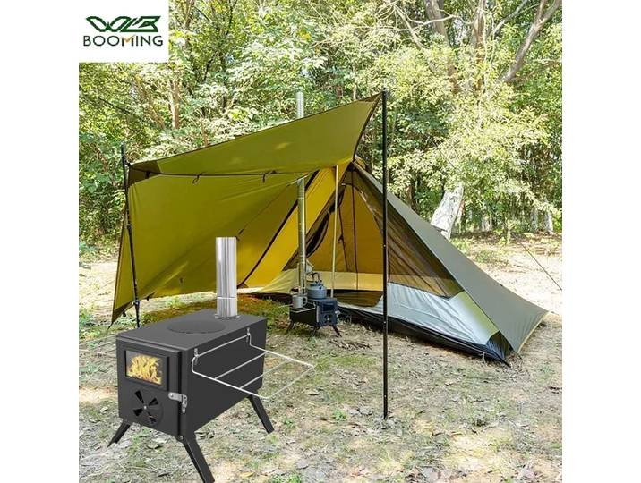 Réchaud de Camping, cheminée détachable, poêle à bois Portable, tente extérieure, chauffage au bois, bassin de chauffage