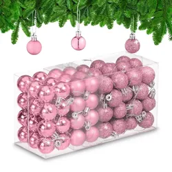 Relaxdays Weihnachtskugeln im 96er Set Rosa,Silber