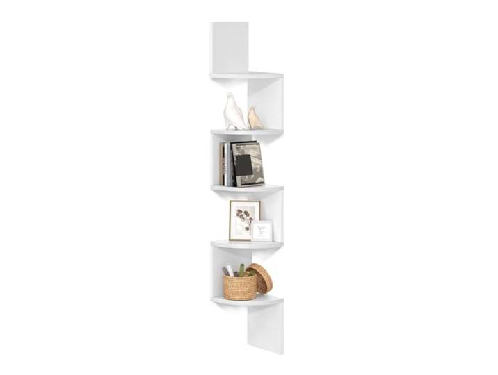 VASAGLE Eckregal, Wandregal 5 Ebenen, Schweberegal für Bücher Bücherregal, Pflanzenregal für Schlafzimmer, Wohnzimmer, Küche, Homeoffice, Wolkenweiß, CUSTOS Kollektion LBC20WT