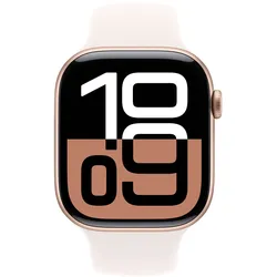 APPLE Watch Series 10 (GPS) 46mm Aluminium rosegold mit Sportarmband M/L blassrosa