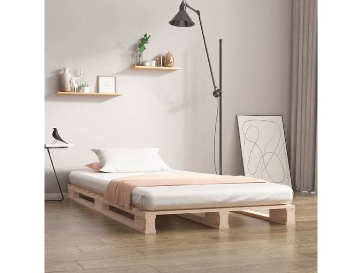 Lit simple Adulte Lit de palette 75x190 cm bois pin massif petit simple JILL'S 36302