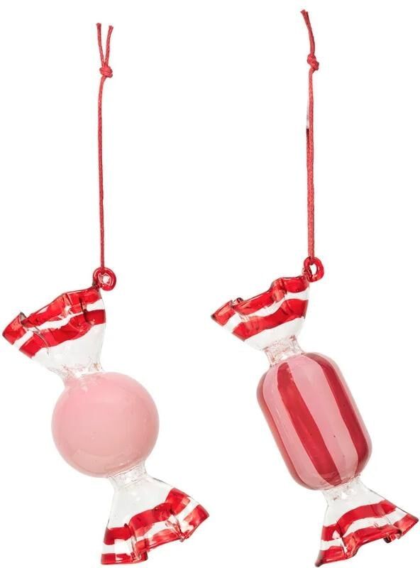 Ornament BROSTE COPENHAGEN "Broste Copenhagen Candy Ornament Aufhänger 6 Stück", altrosa, Ø:3,7cm, Dekofiguren, Ornament altrosa Ø 3,7cm