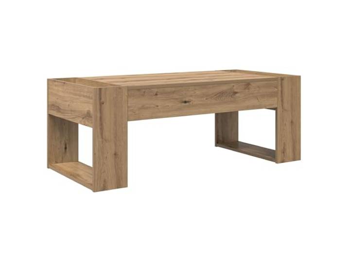 Couchtisch Eiche Handwerk 110 x 50 x 41 cm Rechteckige Arbeitsplatte, Holzwerkstoff, Schraubenziehermontage, Wohnzimmer, Tuch Pflege