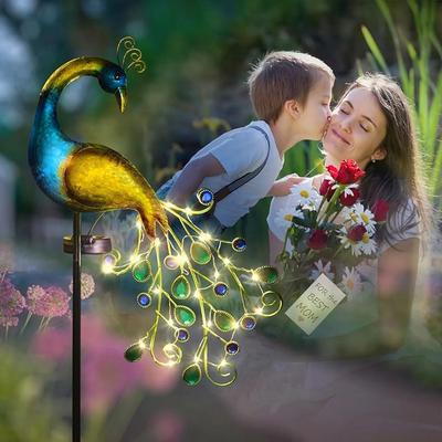 Uplifted Goods Solar Peacock Garden Light Decorative Outdoor Lamp For Yard And Lawn peacock Warm White 0 5w