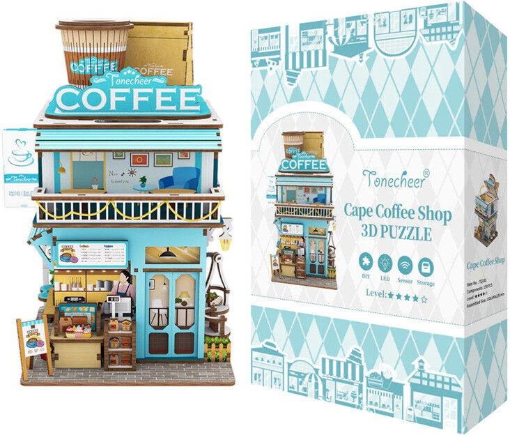 Puzzle 3D en bois Rangement de bureau Cape Coffee Shop - Tonecheer