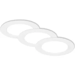 Briloner, Einbauleuchte, Ultraflache LED Einbauleuchten 3er-Set - Flat star (Polycarbonat (PC))