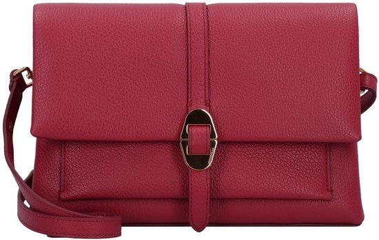 Coccinelle Dorian Schultertasche Leder Sangria, 25x18x8 cm, Magnetverschluss, einstellbarer Schulterriemen