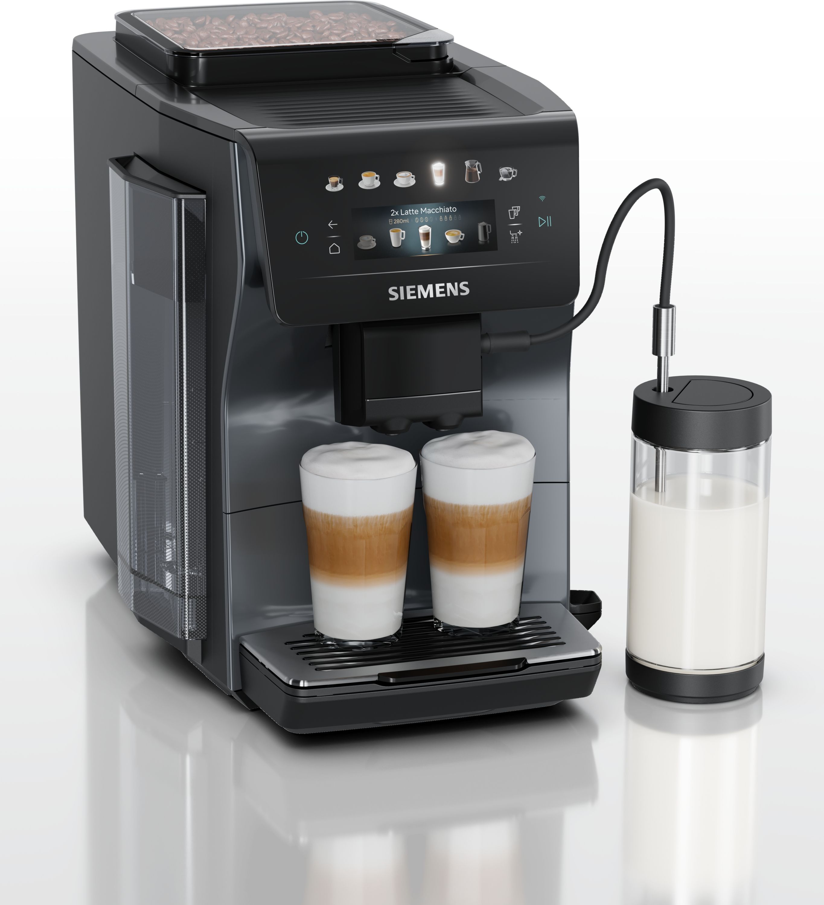 Siemens EQ600 TP603EF6 Kaffeevollautomat 15 bar 1,8 l 300 g (Schwarz)