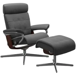 Stressless Sessel mit Hocker Erik Cross Leder Grau Batick Grey S (Small)