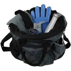 EQuest Grooming Bag befüllt - Putztasche mit Inhalt für die Pferdepflege, grau