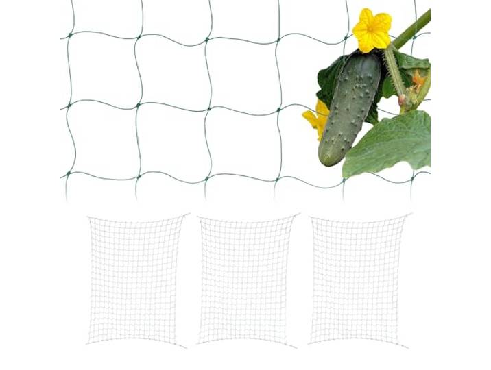 Relaxdays Tuteur pour Plantes\, Filet en Lot de 4\, polyéthylène\, pour concombres et tomates\, 200 x 350 cm\, Vert