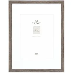 Deknudt, Bilderrahmen, S66KH3 P1 DIN A3 29,7x42 Holz grau mit Passepartout (34 x 2.30 cm)