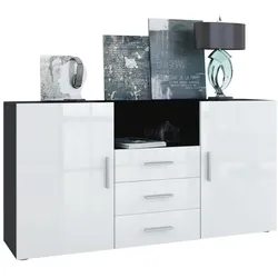 SIDEBOARD Skadu Front in Weiß Hochglanz