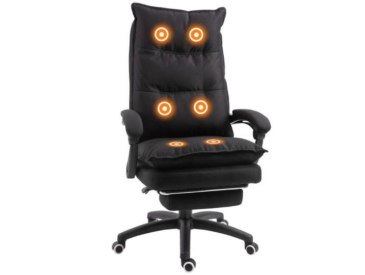 Fauteuil de bureau massant chaise de bureau chaise ergonomique avec hauteur réglable dossier inclinable
