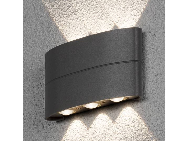 Konstsmide LED Außenwandleuchte Chieri, schwarz, Aluminium, Modern