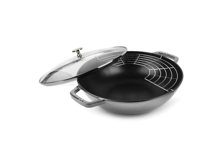 STAUB Wok mit Glasdeckel Ø30cm 4,4 L Grau