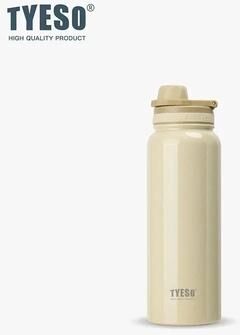 Uplift Essentials Stainless Steel Travel Thermos Bottle With Insulated Tumbler Design For Hot And Cold Drinks khaki 1050ml