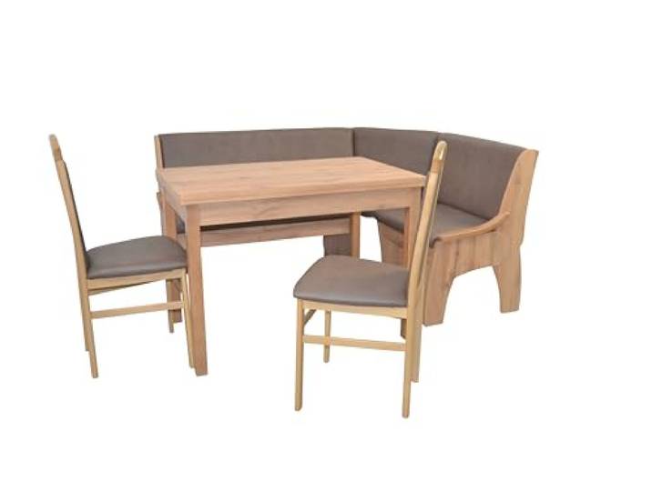 moebel direkt online 4tlg. Eckbankgruppe 125x165 cm Schenkelmaß Eiche-Nachbildung/braun