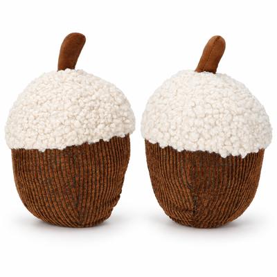 2er Set Türstopper Eichel Braun Creme H24cm je 1,5kg Tür-Puffer Fensterstopper