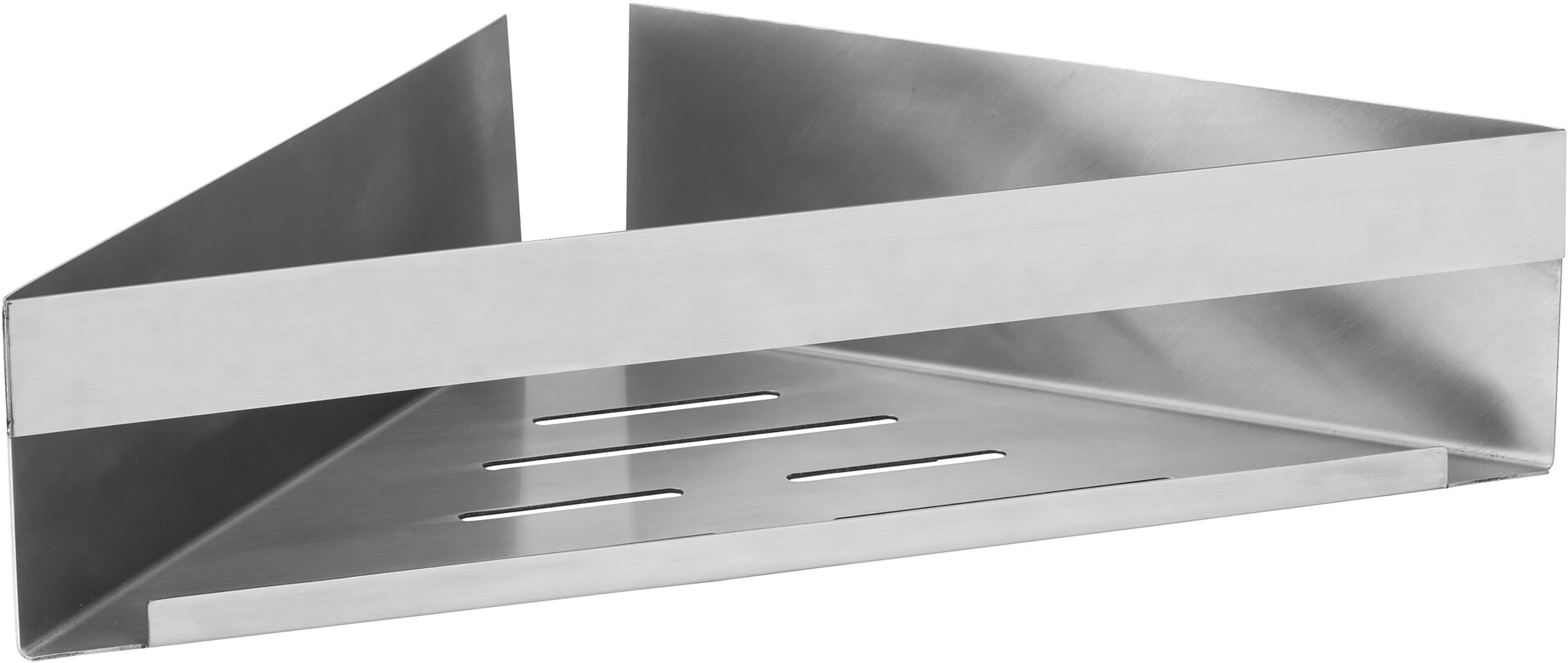 Tecnomat PORTAOGGETTI ANGOLARE NERVI 1 RIPIANO IN ACCIAIO INOX FISSAGGIO ADESIVO 36x8x36 cm LxHxP