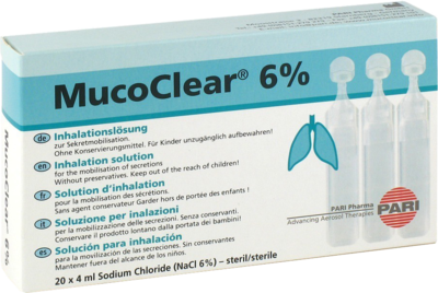 Pari GmbH Pharma -und Apothekenservice MUCOCLEAR 6% NaCl Inhalationslösung 20X4 ml 03352840