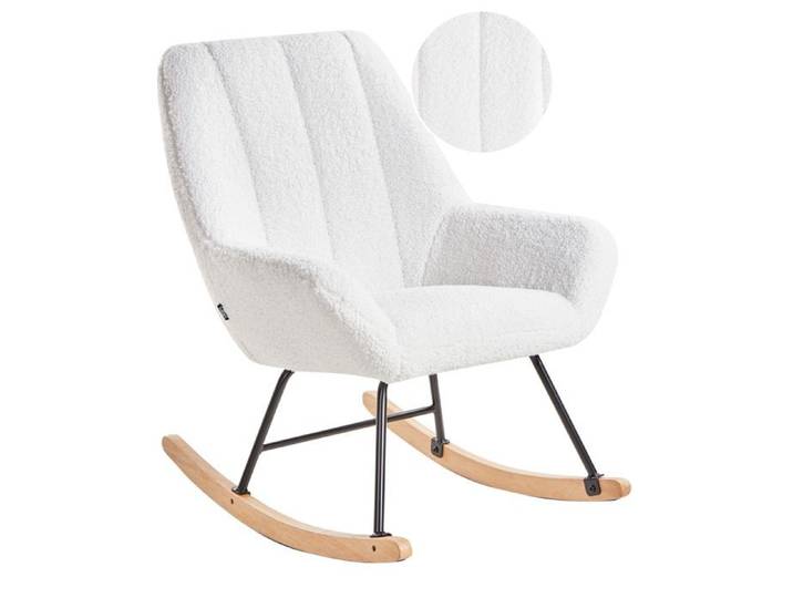 Fauteuil à bascule KINNO Bouclé Blanc cassé