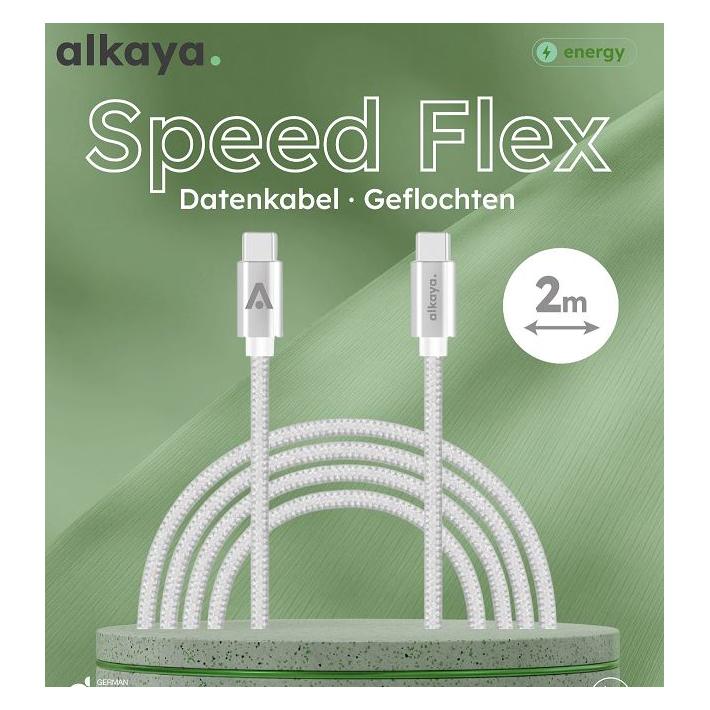 Alkaya Speed Flex Kabel USB-C zu USB-C 2 m weiss (2 m, 60 W) (CL-60031)
