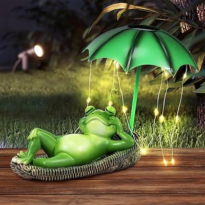 1 pc outdoor solar wasserdicht regenschirm liegen flach frosch dekorative licht ornament licht hof garten rasen pfad landschaft licht süße design