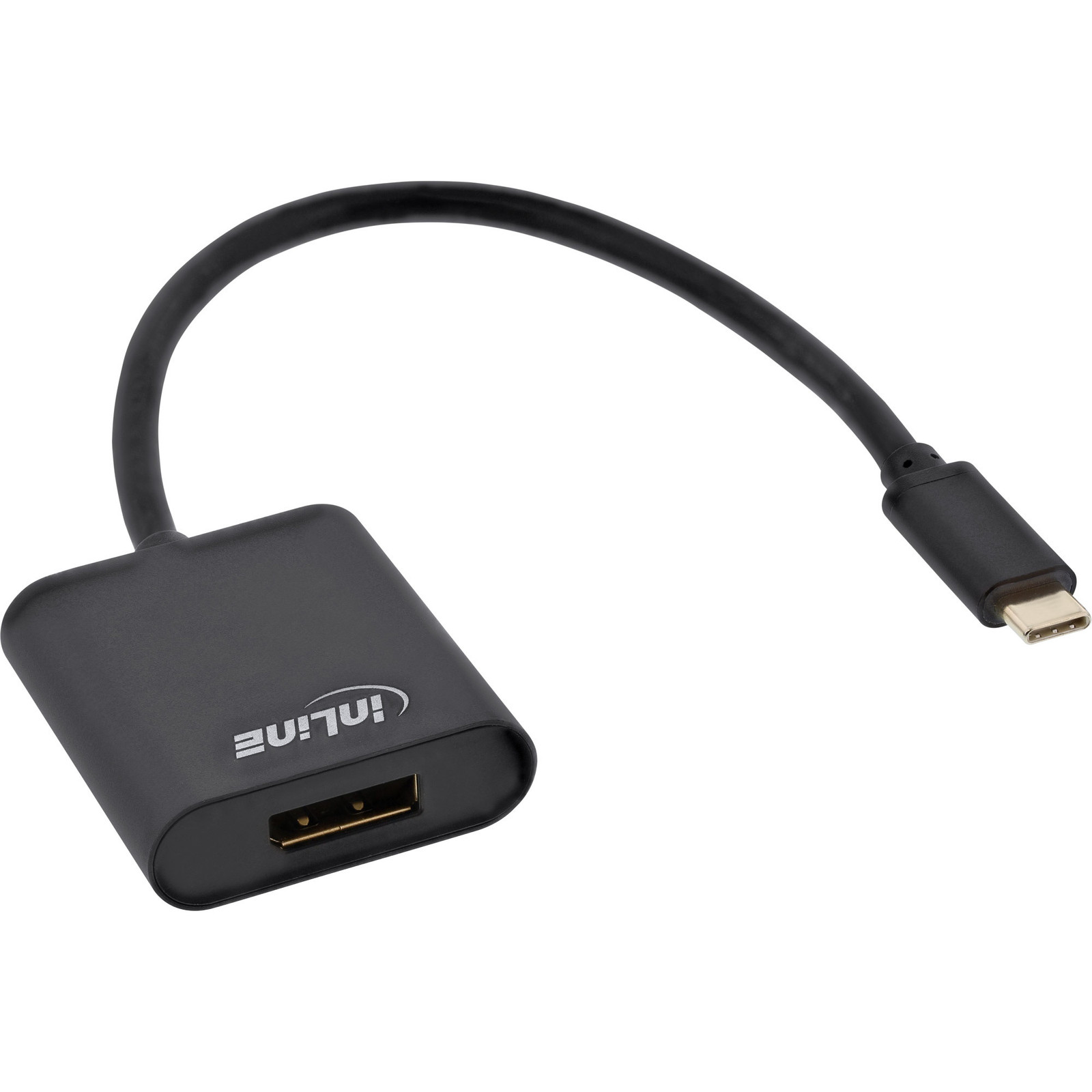 InLine 64102B USB-C naar DisplayPort kabel, verguld, 0,2 meter