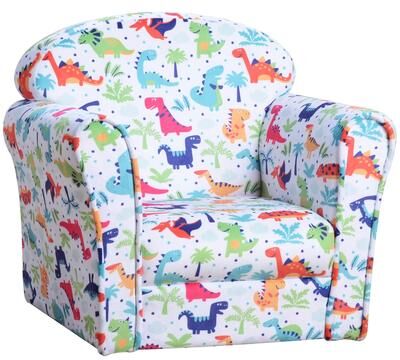 Qaba Kid's Sofa Armchair with Dinosaur Design and Thick Padding