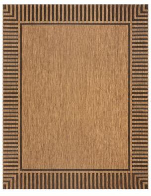 Gertmenian Paseo Kiano Modern Stripe Border Polypropylene Flatweave Indoor/ Outdoor Area Rug