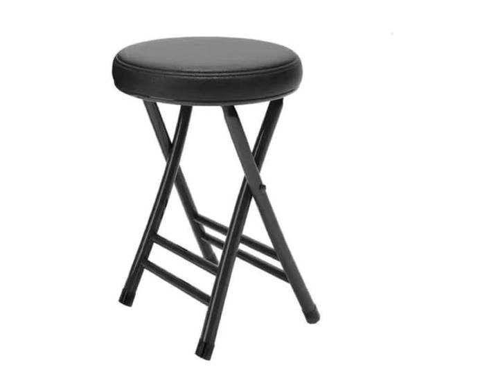 Klappbarer Kissenhocker, tragbarer runder Sitz-Schlafzimmer-Wohnzimmer Kissensitz, faltbar, tragbar, modern minimalistisch, mehrfarbig, Heimschlafzimmer(Black)