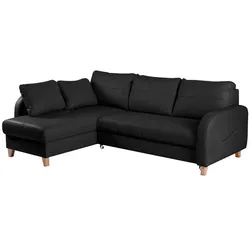 Ecksofa Compact Leder Schwarz