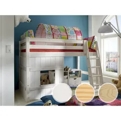 INFANSKIDS Hochbett mit Leiter Kiefer natur lackiert / 180 cm