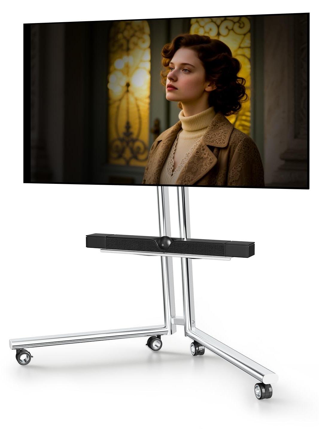 Mobiler TV-Ständer mit Ablagefläche für Fernseher mit einer Bildschirmgröße von 32 bis 65 Zoll