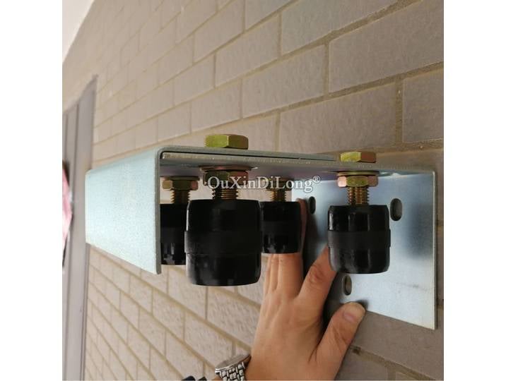 1 pièce Roue de guidage robuste réglable à double roulement en nylon pour porte coulissante, support de poteau arrière en L GF388