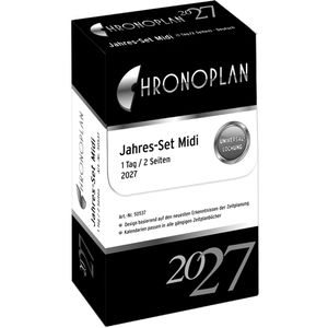 Chronoplan Kalendereinlagen 50537, Jahresset 2027, 1 Tag auf 2 Seiten, Midi