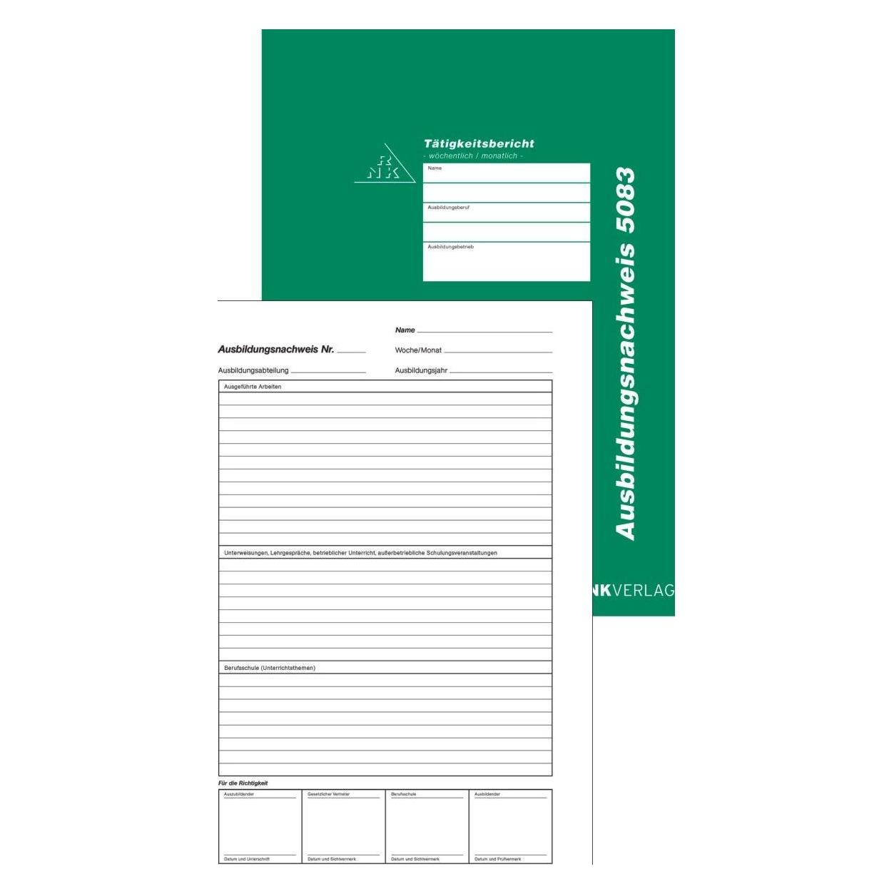 Rnk Ausbildungsnachweis Formular Papierformat: DIN A4 Anzahl der Blätter: 28 Bl. (28x) (5083)