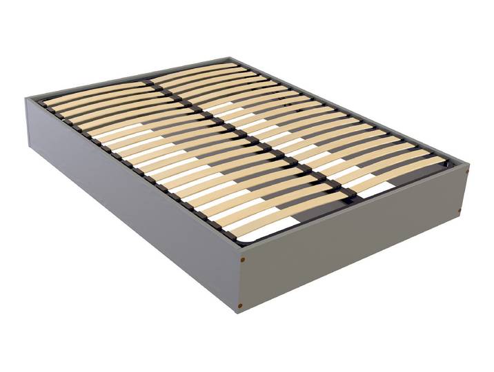 Lit coffre 2 places bois massif robuste - 140x200 140x200 Gris
