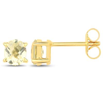 Paar Ohrstecker VIRA JEWELS "925-Sterling Silber vergoldet Glänzend Lemonquartz gelb", gelb (gelb, gelb), Ohrringe, Damen, one-size, 1,22, Silber 925 (Sterlingsilber)