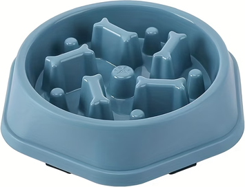 Market Central Slow Feeder Dog Cat Bowl Non Slip Choke Resistant Pet Food Dish blue