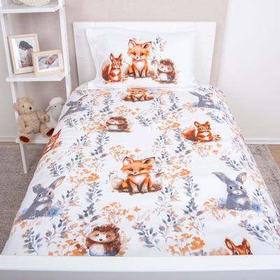 Babybettwäsche BABY BEST "Baby Best Little Forest", bunt, B/L: 100cm x 135cm, 1 Stk., 1 Stk., Flanell, B/L: 40cm x 60cm, 2 Stk., Flanell, Obermaterial: 100% Baumwolle, Bettwäsche, Flanellbettwäsche